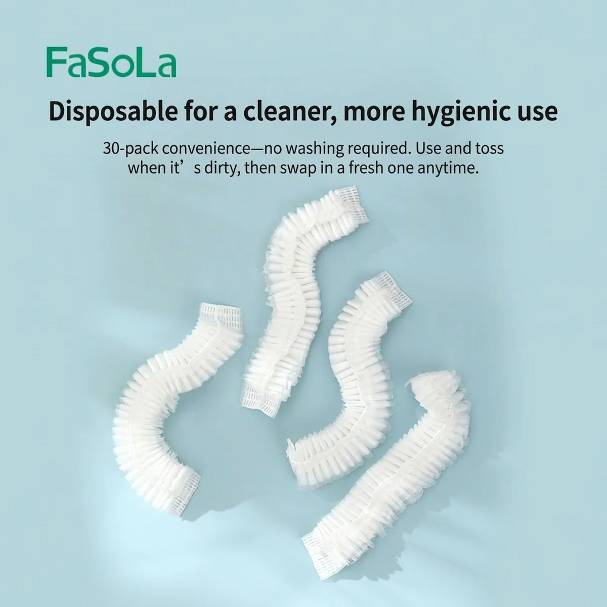 FaSoLa Biodegradable Shower Caps - Off-White, Pack of 30 - Image 4
