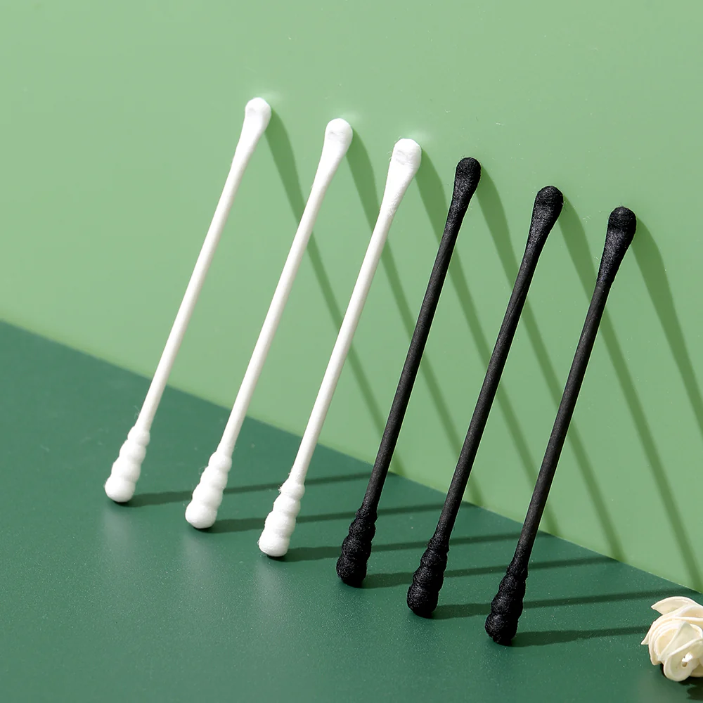 FaSoLa Black Cotton Swabs - 200 Pieces - Image 4