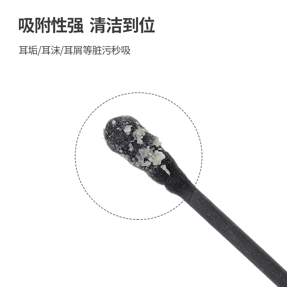 FaSoLa Black Cotton Swabs - 200 Pieces - Image 5