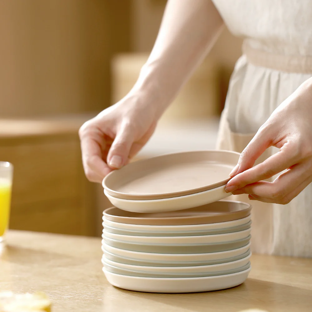 FaSoLa Bone Plate Set - Green & Beige, 4 Pieces - Image 2