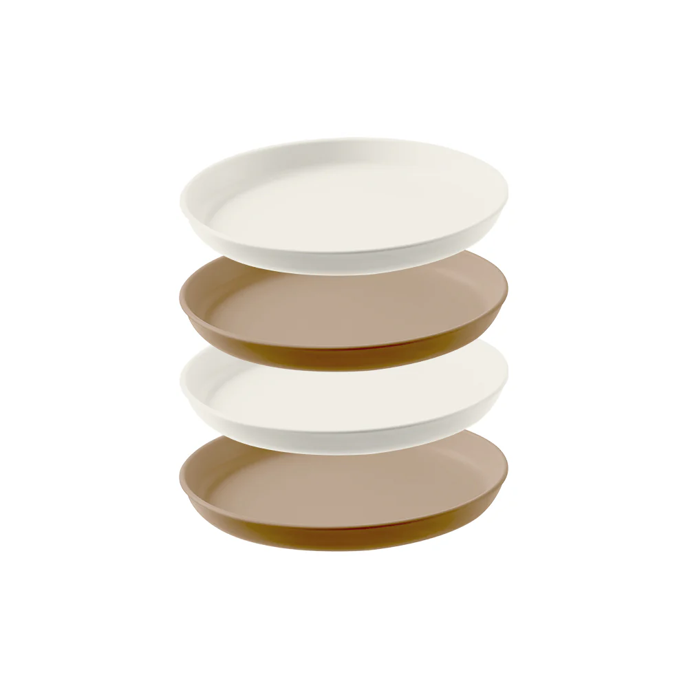 FaSoLa Brown and Beige Bone-Discard Plates, Pack of 4 - Image 5