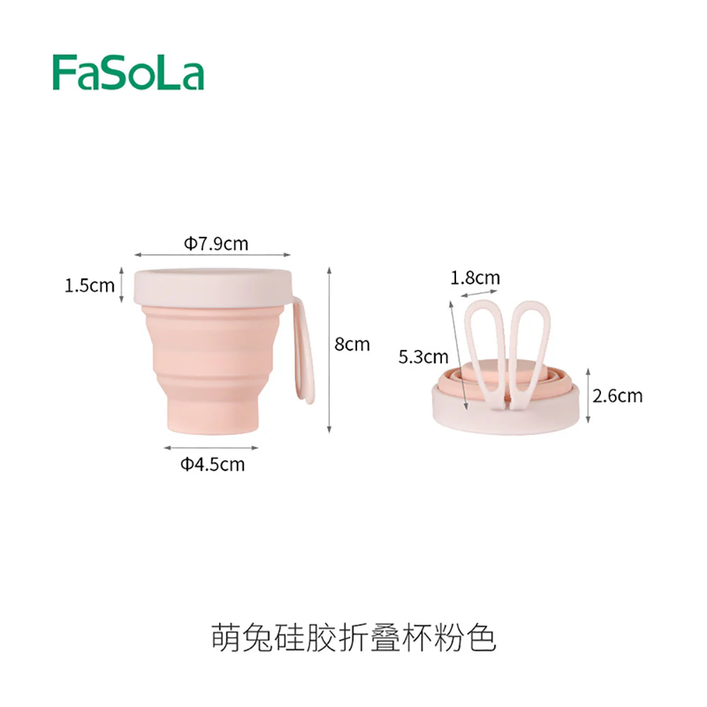 FaSoLa Bunny Silicone Collapsible Cup - Pink - Image 5