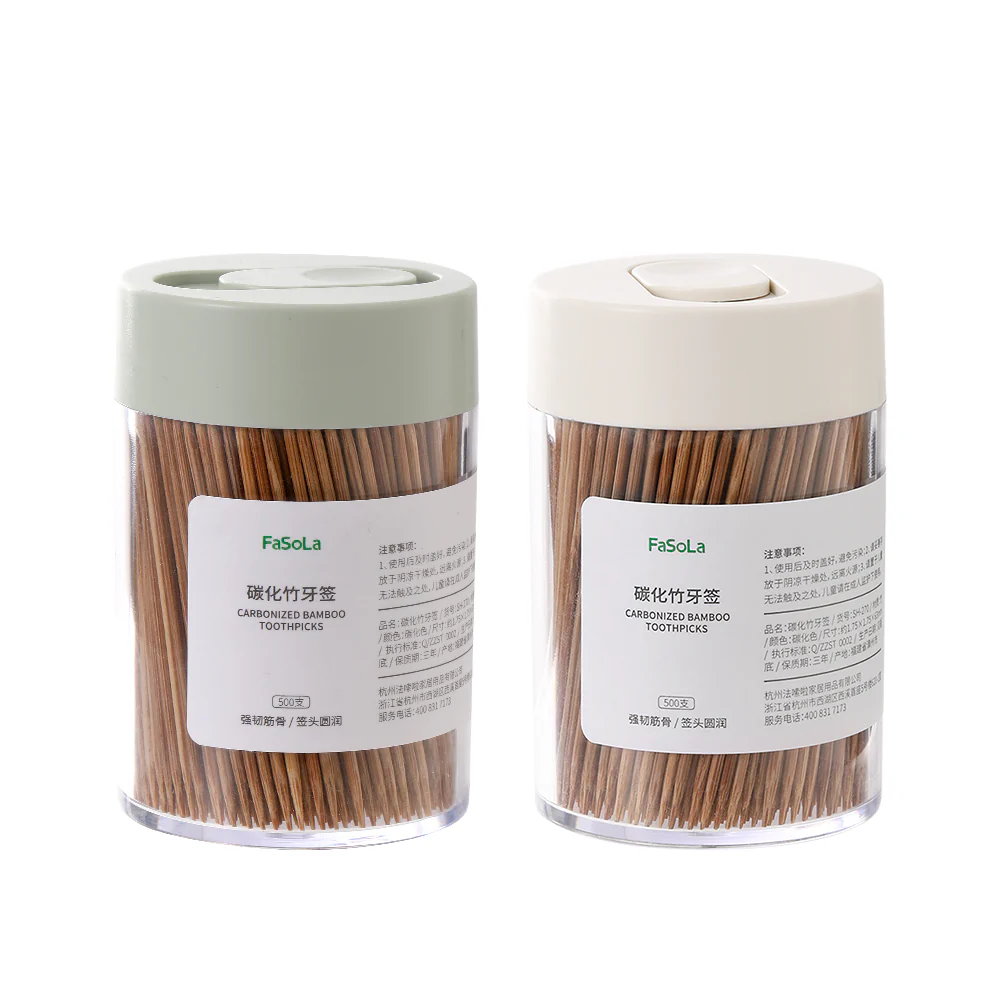 FaSoLa Carbonized Bamboo Toothpicks - 2 Containers - Image 4