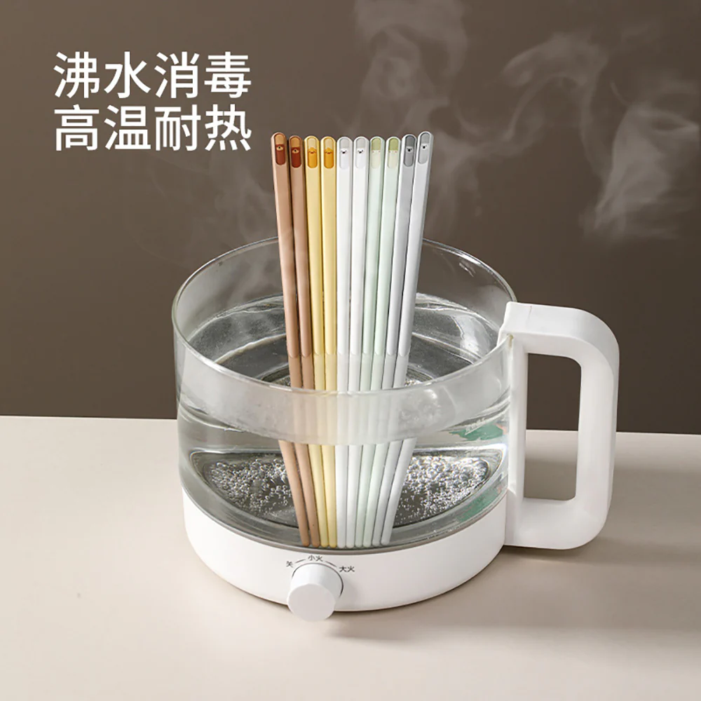 FaSoLa Cartoon Alloy Chopsticks - Mixed Colors, Set of 5 Pairs - Image 4