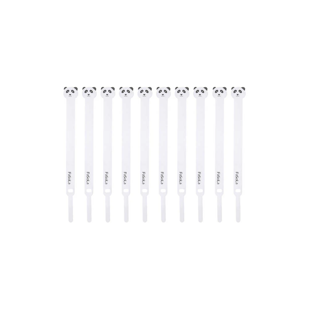 FaSoLa Cartoon Cable Organizer Clips - White Panda, 10 Pieces - Image 3
