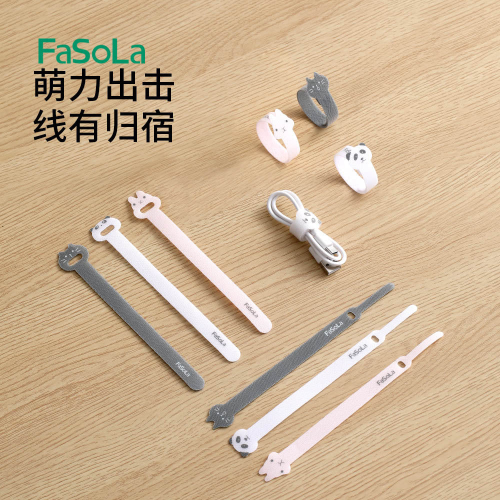 FaSoLa Cartoon Cable Organizer Clips - White Panda, 10 Pieces - Image 4