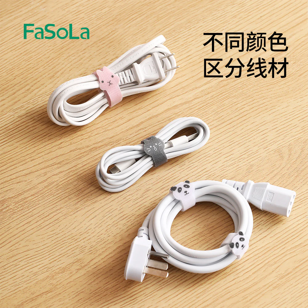 FaSoLa Cartoon Magic Cable Ties - White Panda, Pack of 10 - Image 4