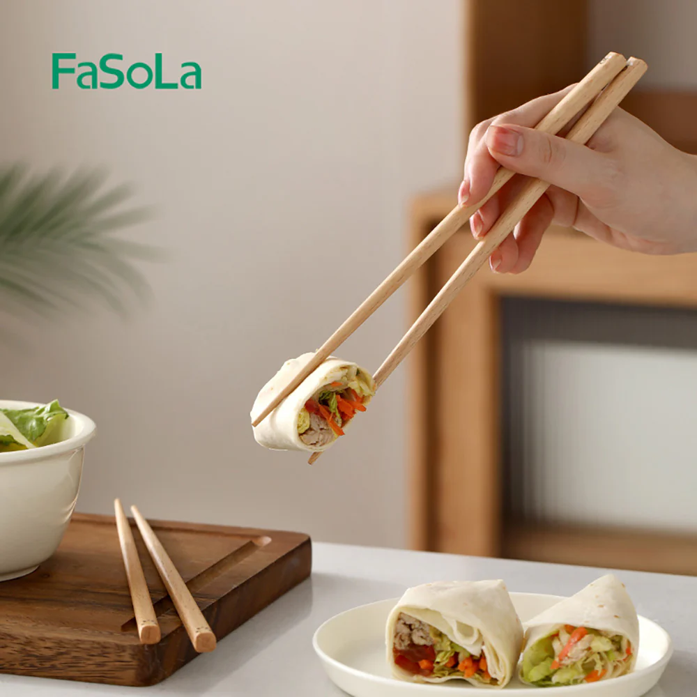 FaSoLa Cartoon Wooden Chopsticks - Cat Design, 1 Pair - Image 3