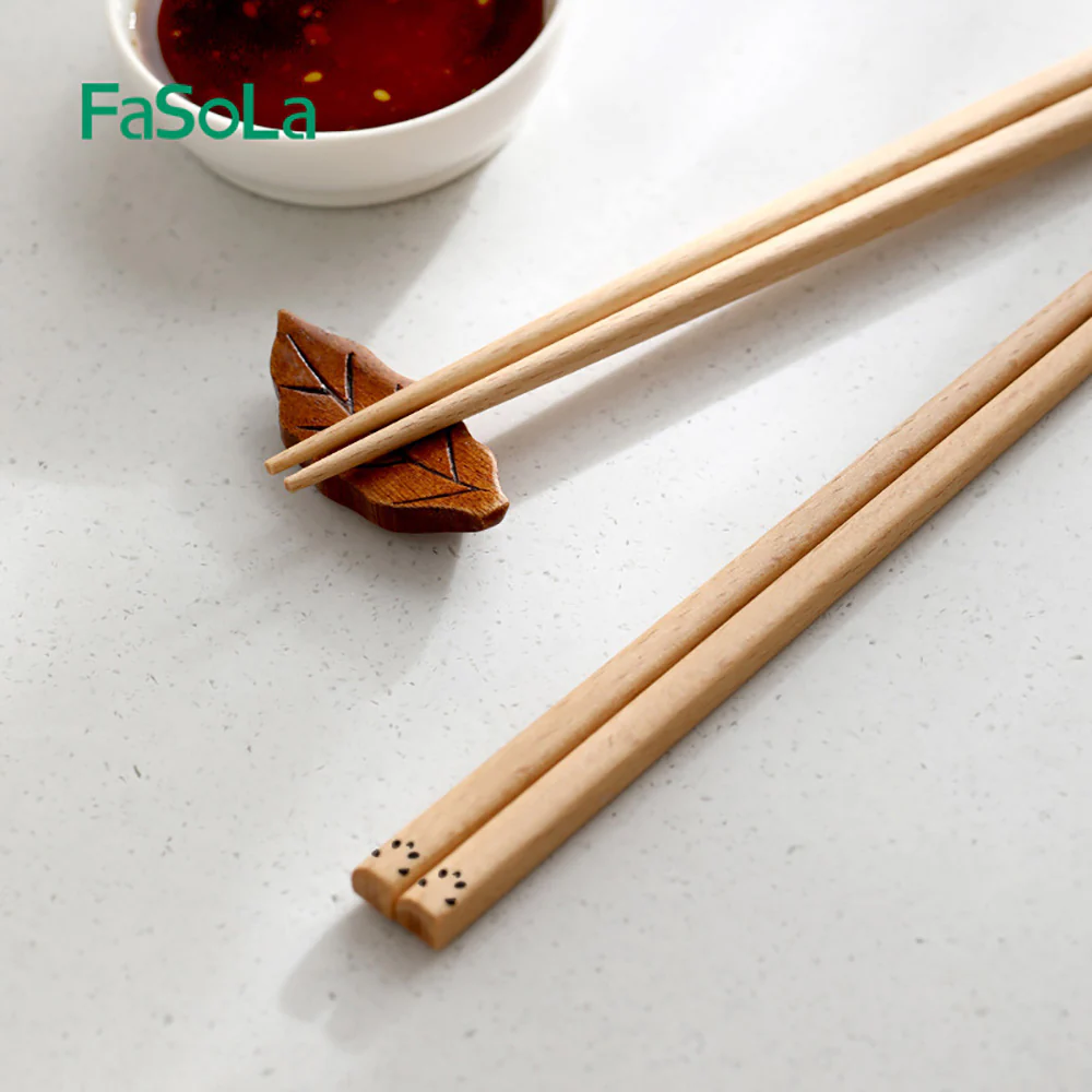 FaSoLa Cartoon Wooden Chopsticks - Cat Design, 1 Pair - Image 4