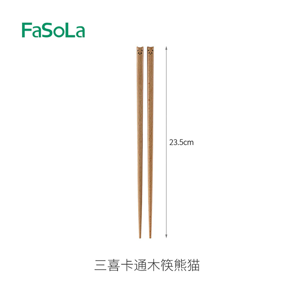 FaSoLa Cartoon Wooden Chopsticks - Panda Design X3 - Image 4