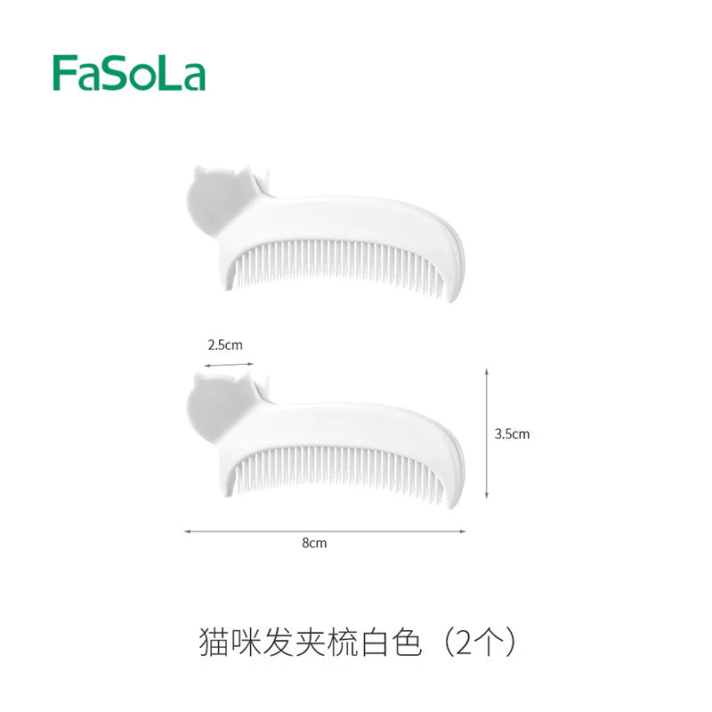 Fasola Cat Hair Clip Comb White - 2 Pieces X3 - Image 3