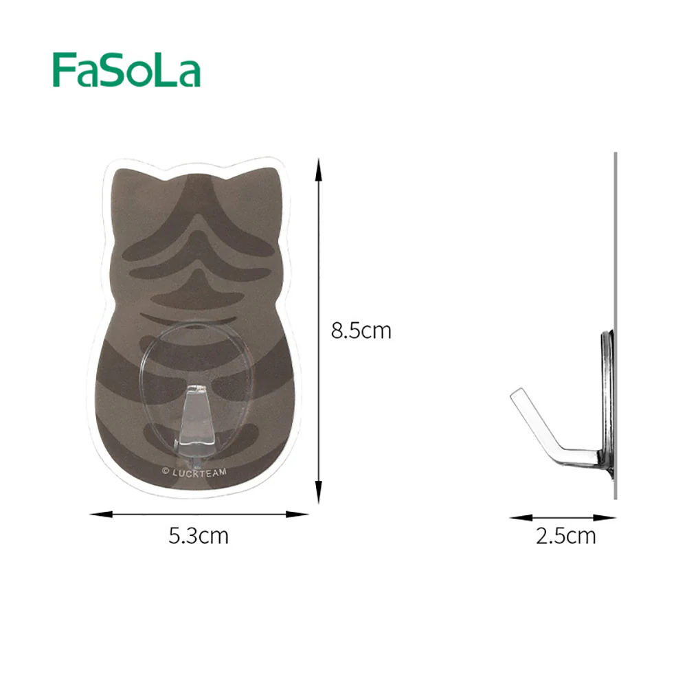 FaSoLa Cat Print Hooks - Mixed Colors, Set of 4 - Image 5