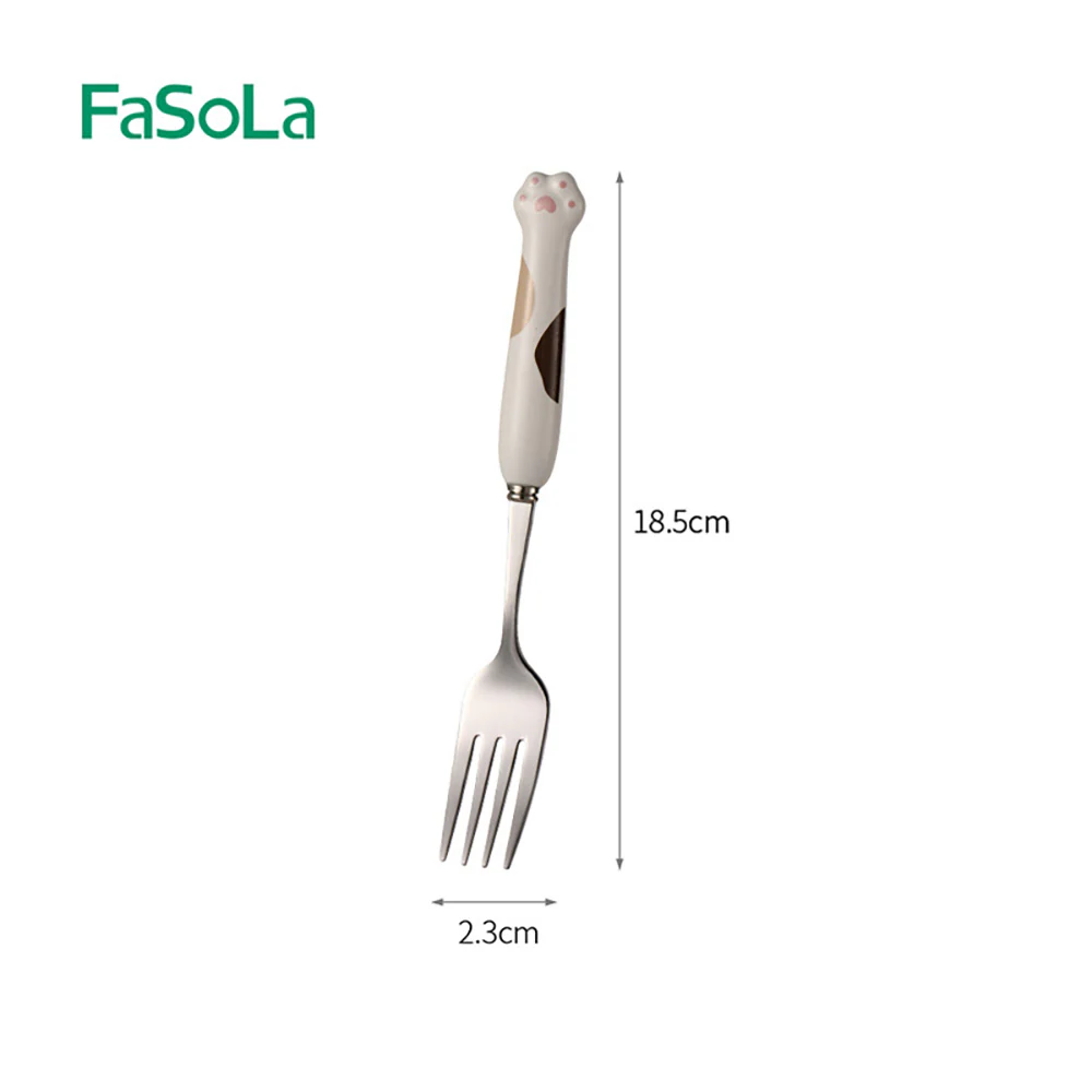 FaSoLa Ceramic Cat Paw White Dining Fork - Image 3