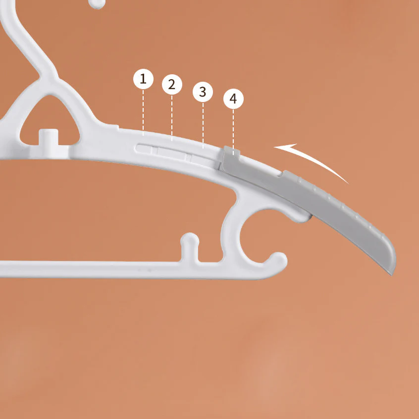 FaSoLa Children's Adjustable Hangers - 5 Pieces, White - Image 3