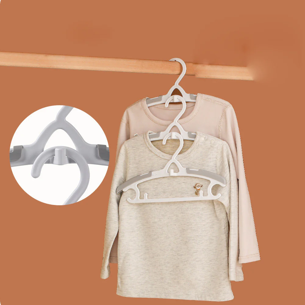FaSoLa Children's Adjustable Hangers - 5 Pieces, White - Image 4