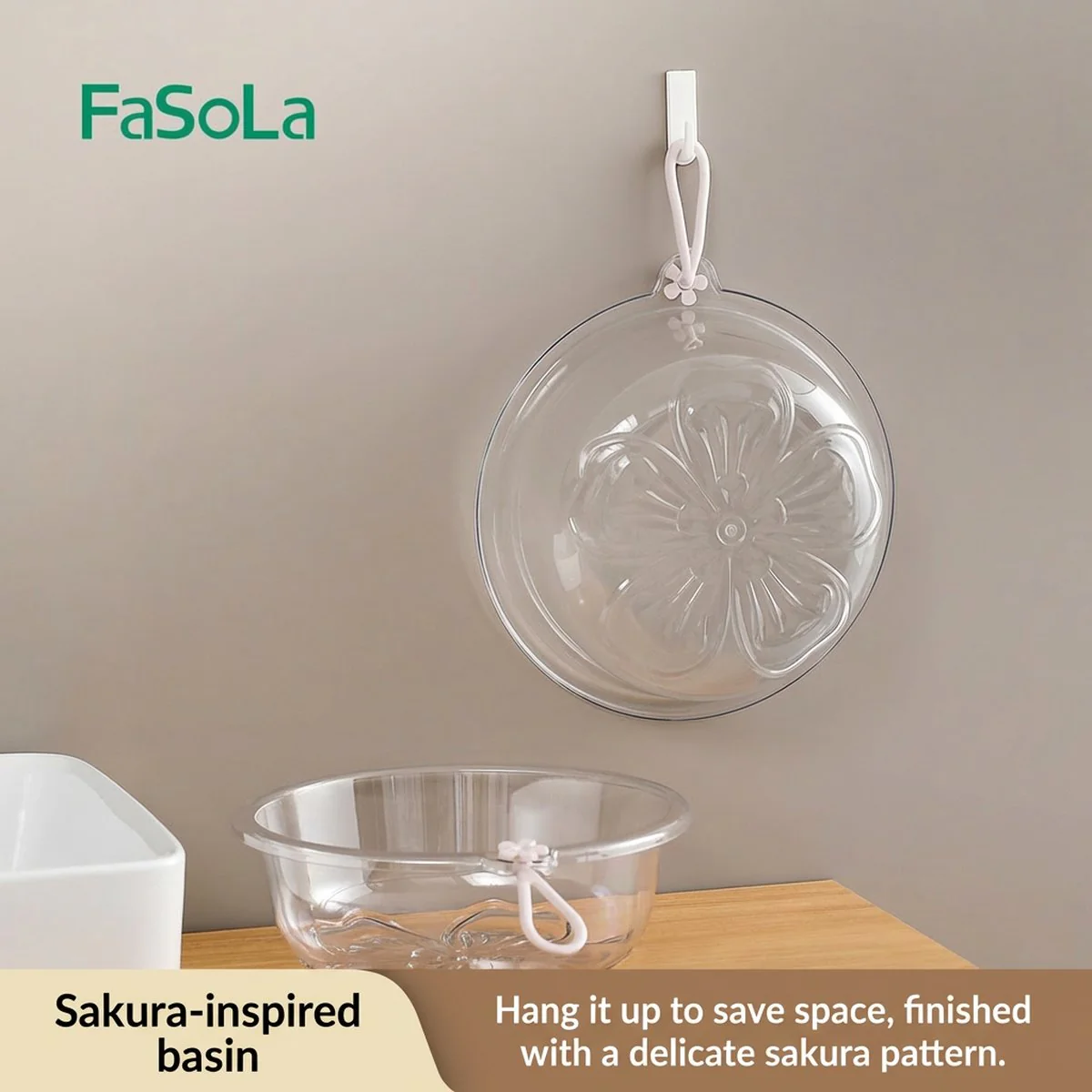 FaSoLa Clear Sakura Wash Basin - Image 2