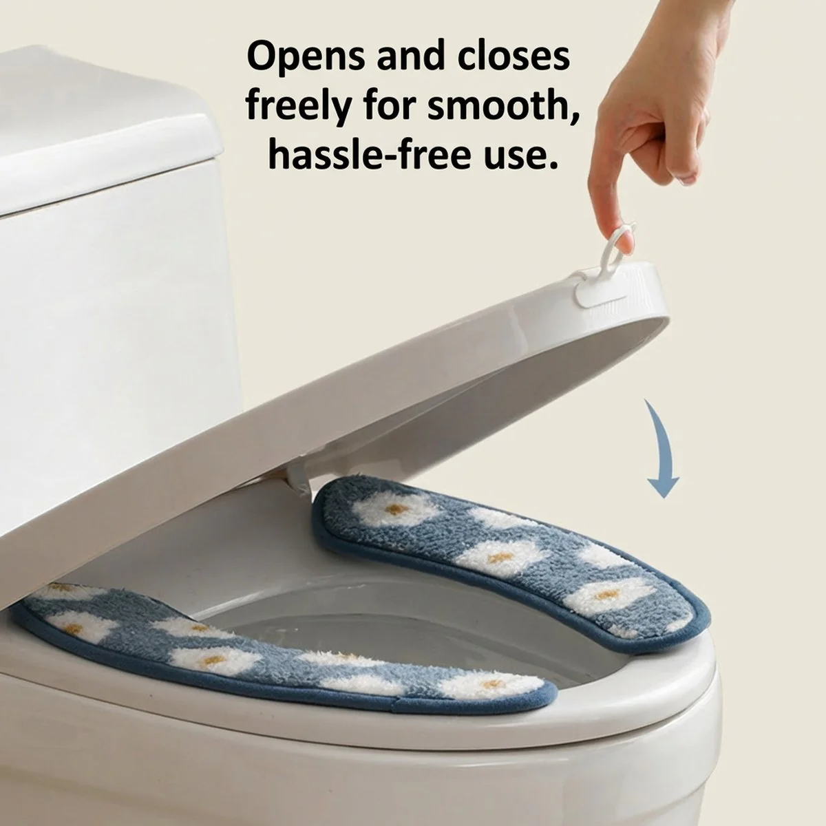 FaSola Cloud Velvet Toilet Seat Mat - Blue - Image 3