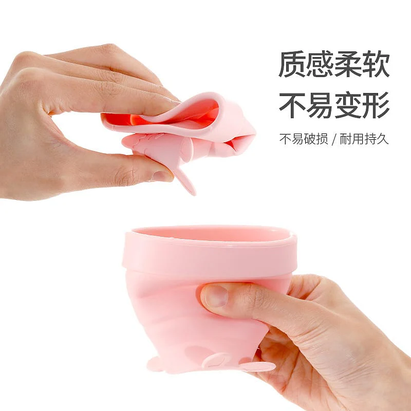 FaSoLa Collapsible Silicone Cup - Cute Bear Design, Mint Green, 170ml - Image 4