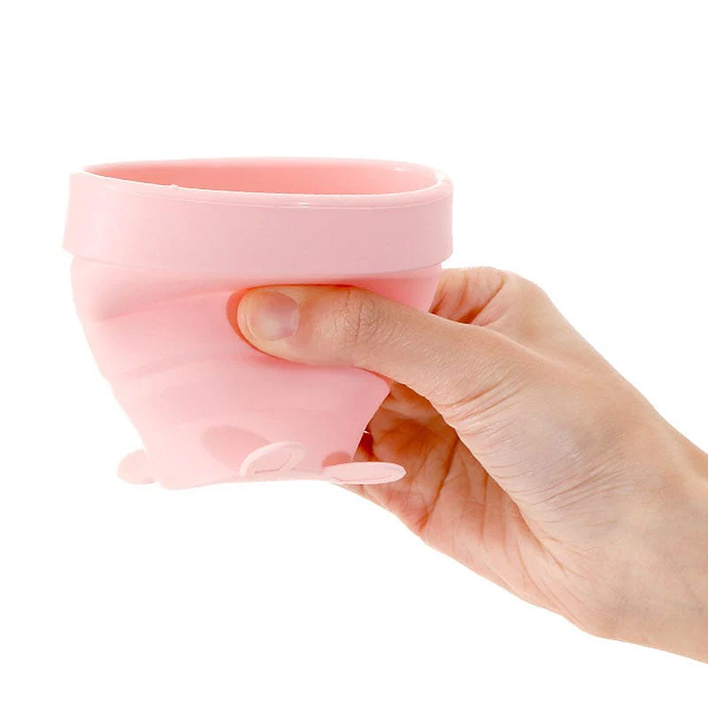 FaSoLa Collapsible Silicone Cup - Cute Bear Design, Mint Green, 170ml X2 - Image 5