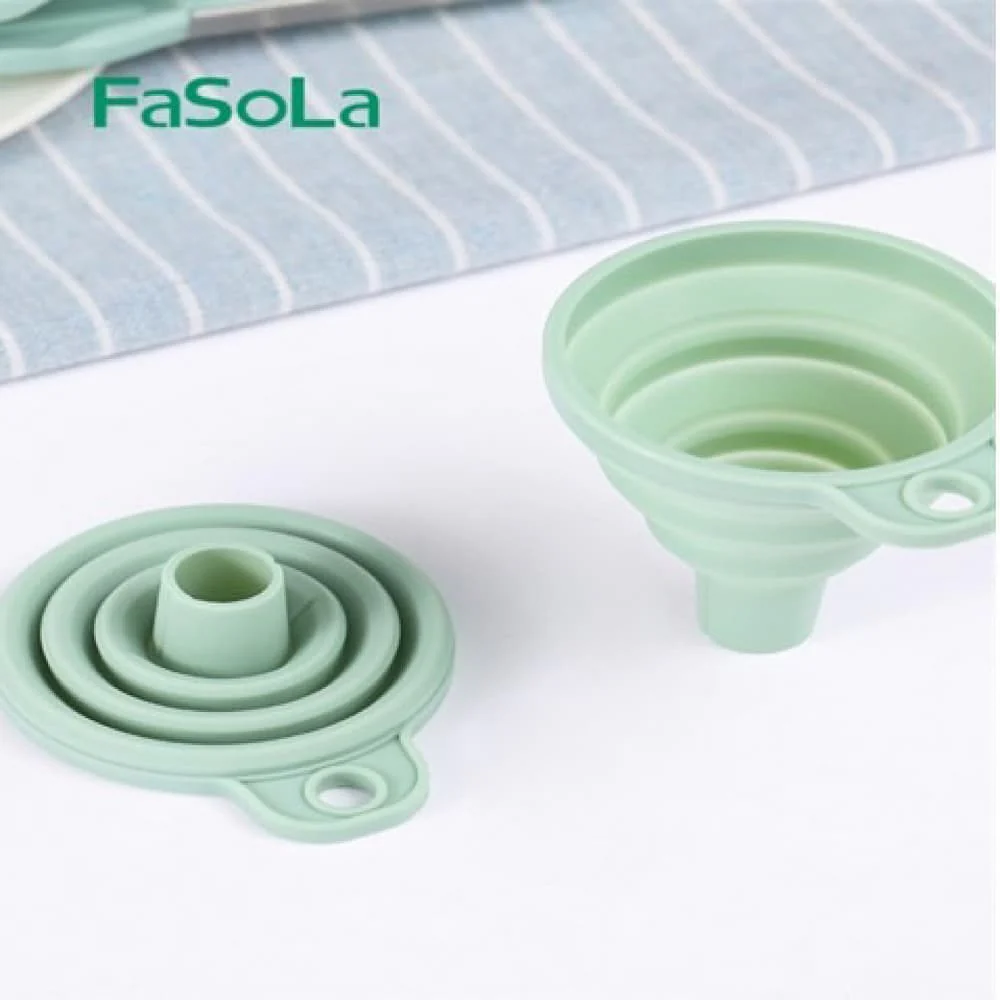 FaSoLa Collapsible Silicone Funnel - Olive Green, 7.5*6.2*7cm - Image 6