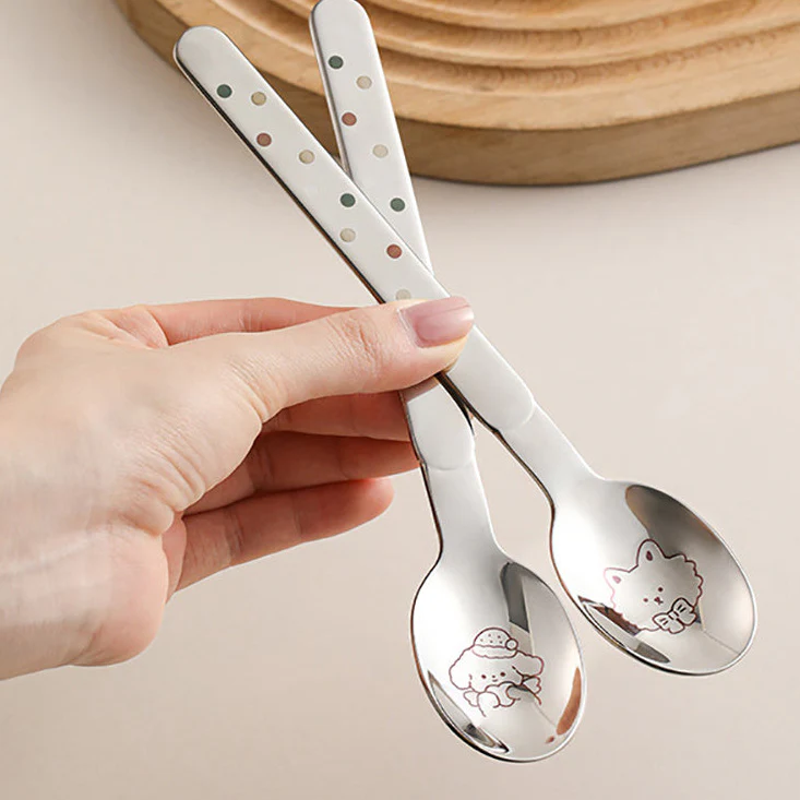 FaSoLa Colorful Printed Dining Spoon - Cute Dog Design - Image 2