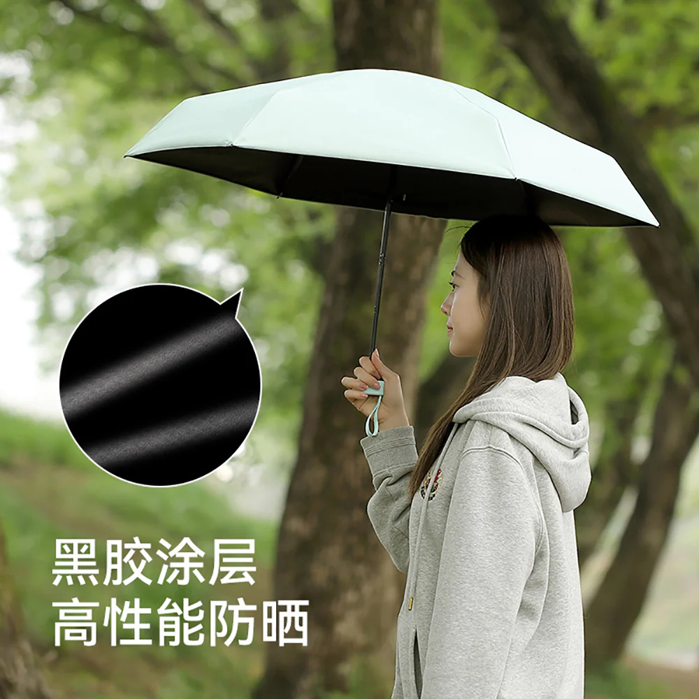 FaSoLa Compact Folding Pocket Umbrella - Light Green - Image 2