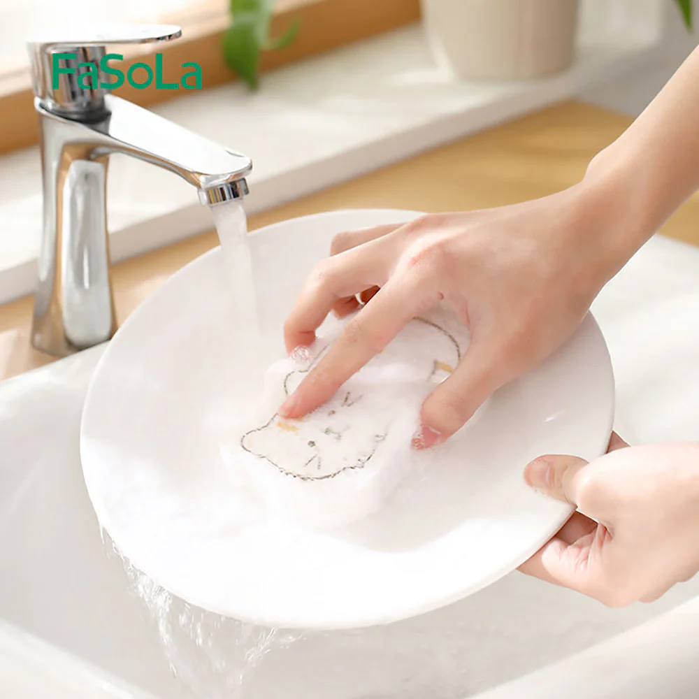 FaSoLa Compressed Wood Pulp Sponge for Kitchen Cleaning - Cute Bear Design, 10.6*7.2cm - Image 6