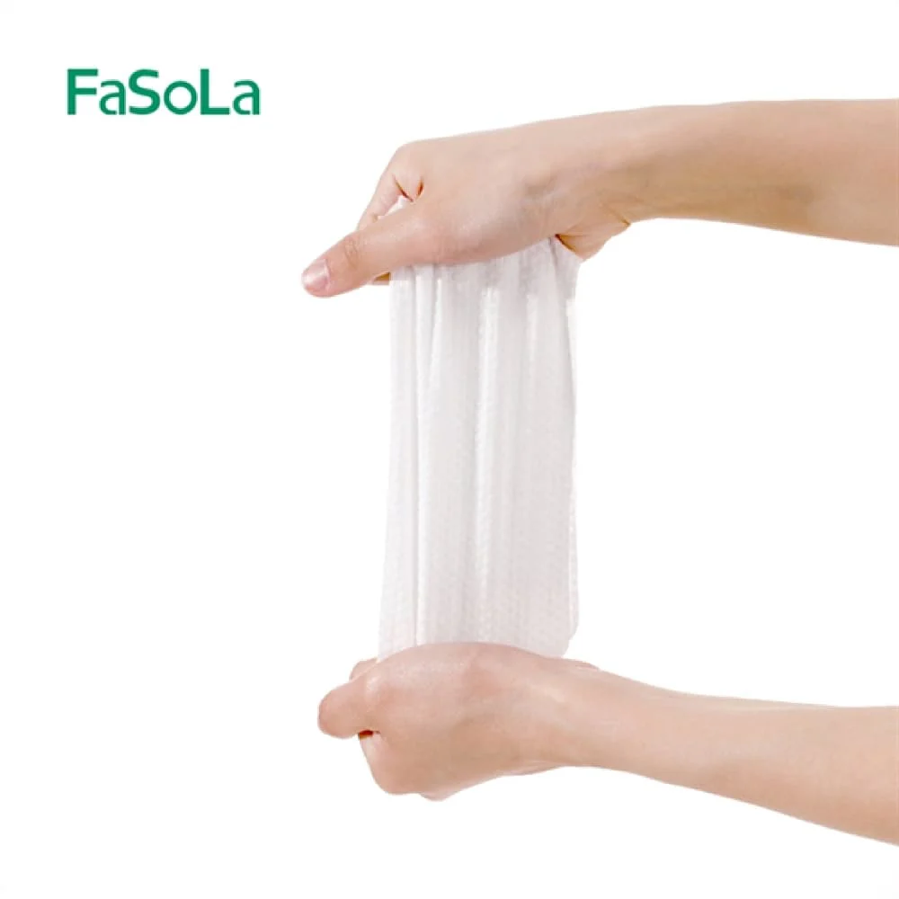 FaSoLa Cotton-Soft Disposable Face Towels, Plain Weave, 20 x 20 cm (80 Sheets) - Dry Wipes for Face Washing & Makeup Removal - Image 3