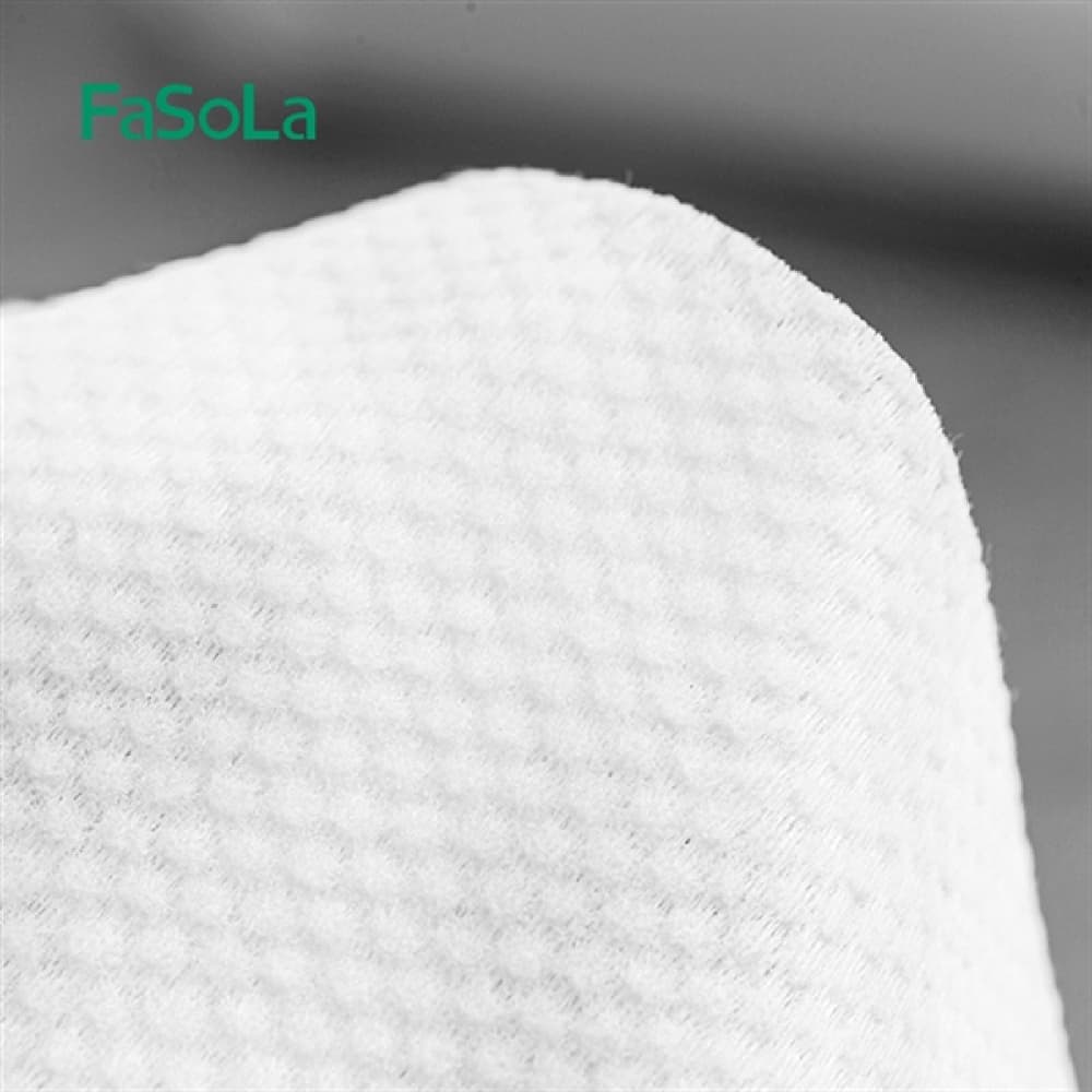 FaSoLa Cotton-Soft Disposable Face Towels, Plain Weave, 20 x 20 cm (80 Sheets) - Dry Wipes for Face Washing & Makeup Removal - Image 4