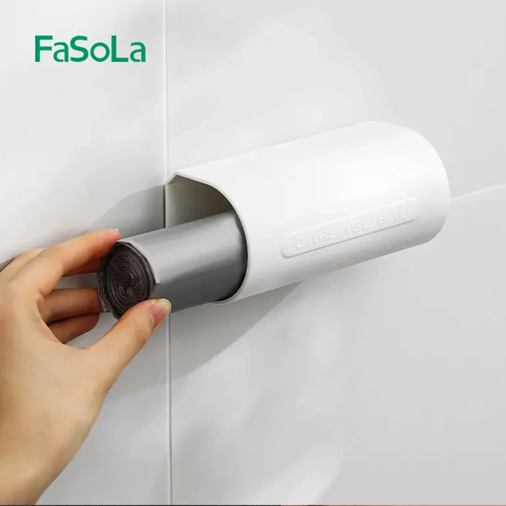 FaSoLa Cylindrical Garbage Bag Dispenser - White, 13.5*6*6.3cm - Image 3