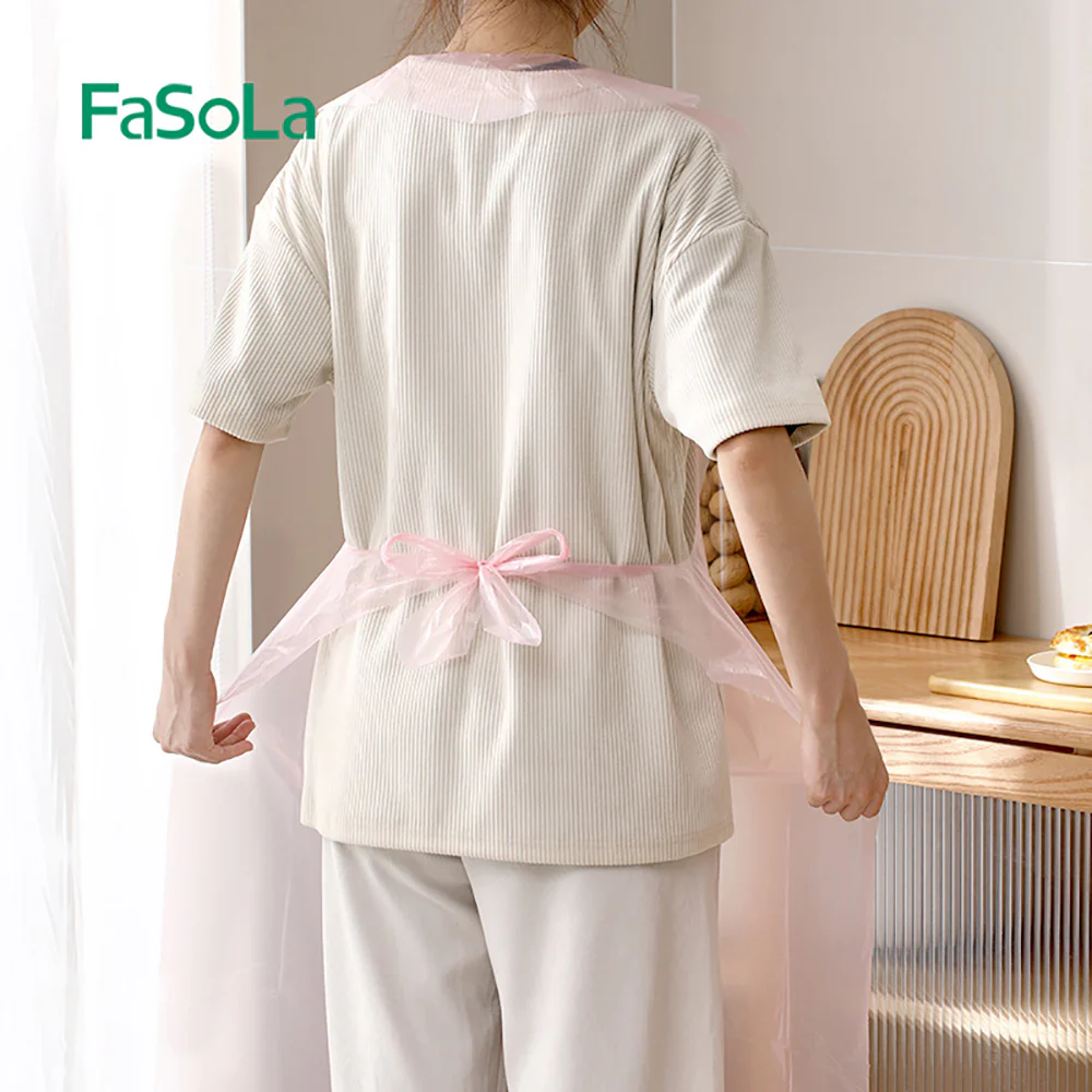 FaSoLa Disposable Aprons Pink - Pack of 10 - Image 2