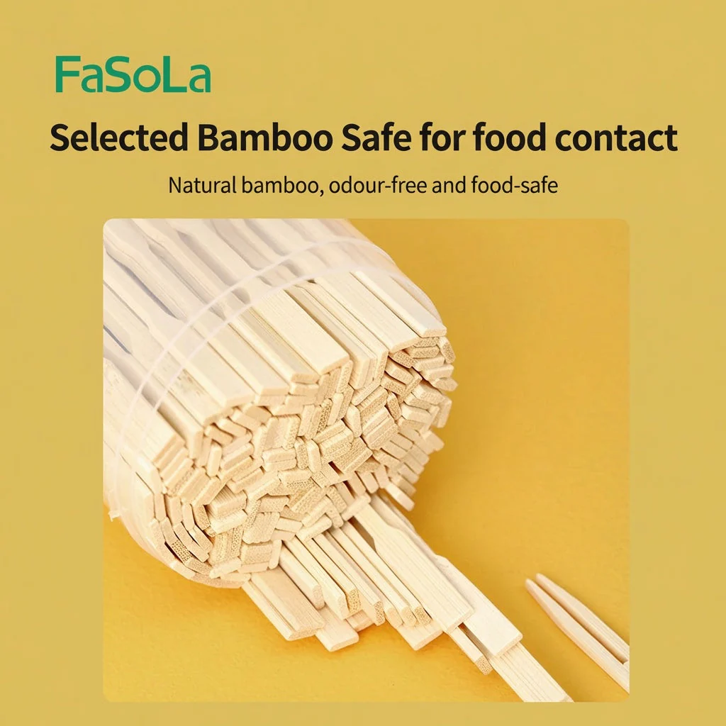 FaSoLa Disposable Bamboo Fruit Forks - 200 Pieces - Image 2