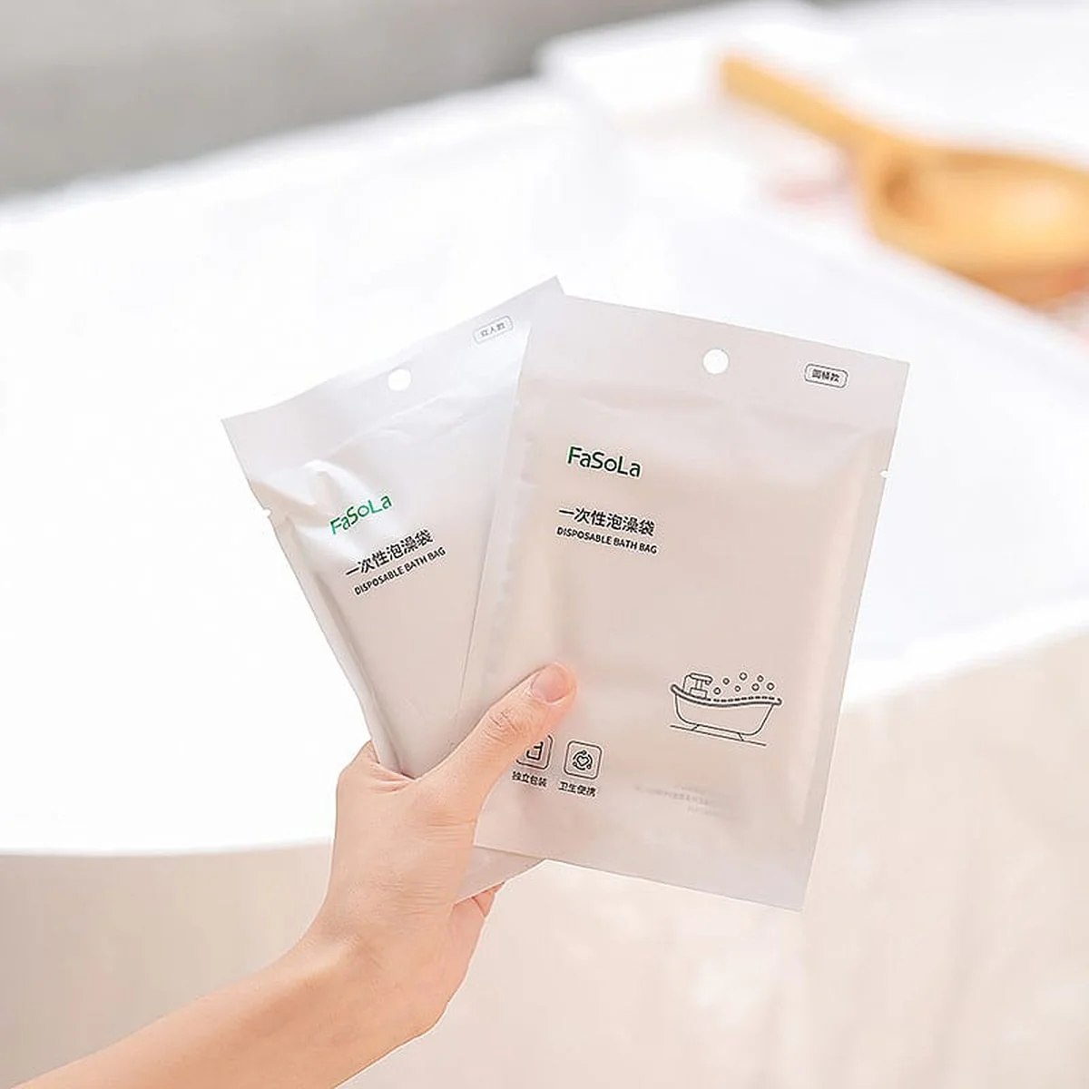 FaSoLa Disposable Bath Bag - White, 1.2*2.6m 1Pack - Image 5
