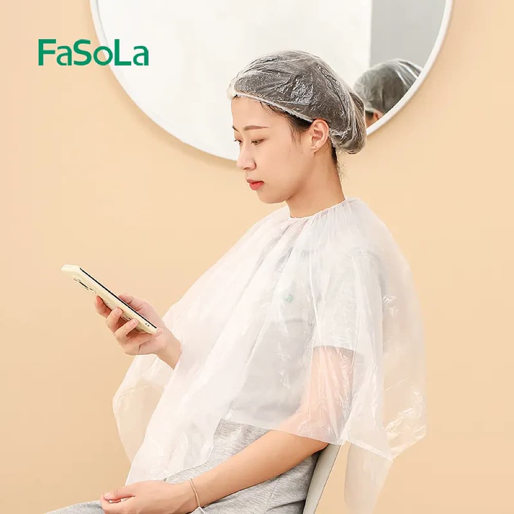 FaSoLa Disposable Capes - White, 100x100cm, Pack of 10 - Image 2