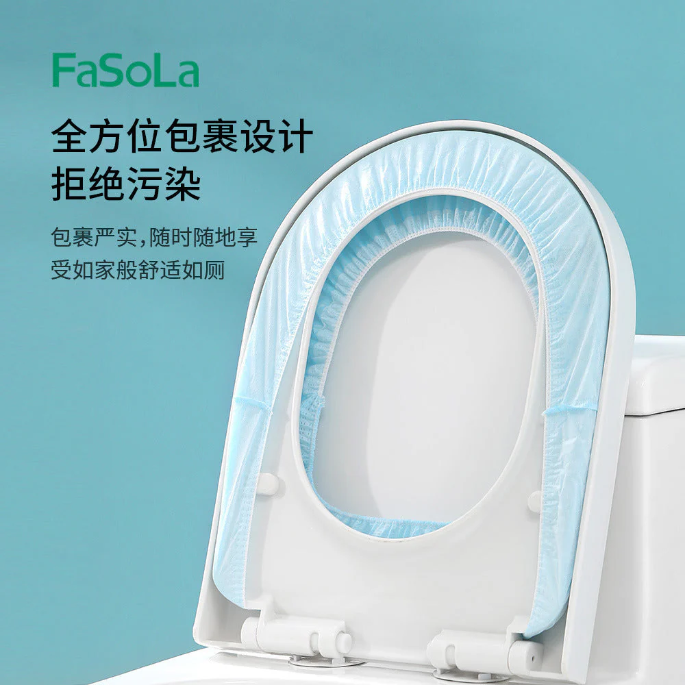 FaSoLa Disposable Double-Layer Toilet Seat Covers - Blue, Pack of 10 X3 - Image 4