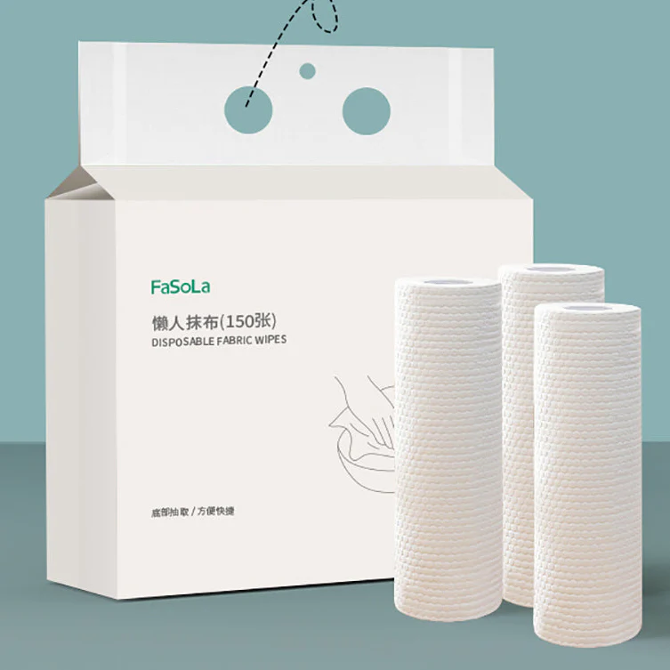 FaSoLa Disposable Fabric Wipes - 150 Sheets, White - Image 2