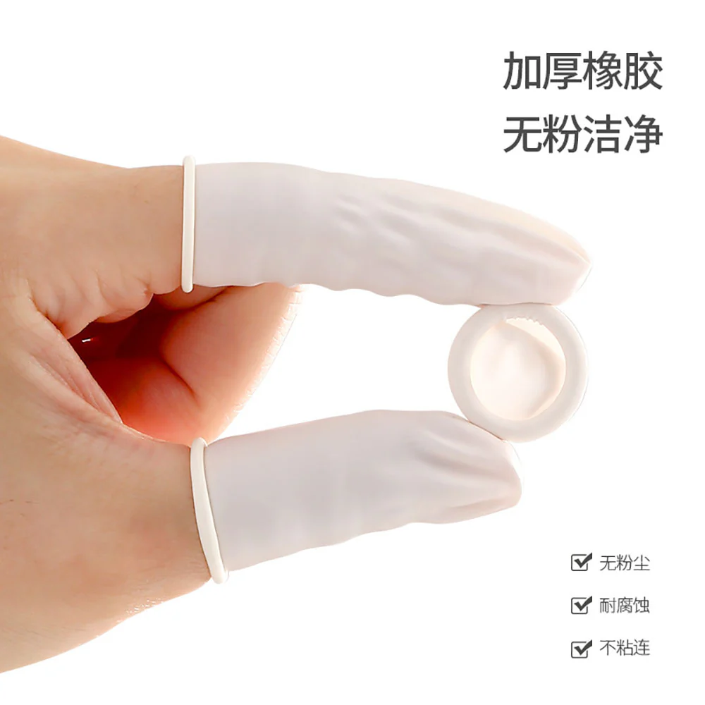 FaSoLa Disposable Finger Cots - 100 Pieces, White - Image 2
