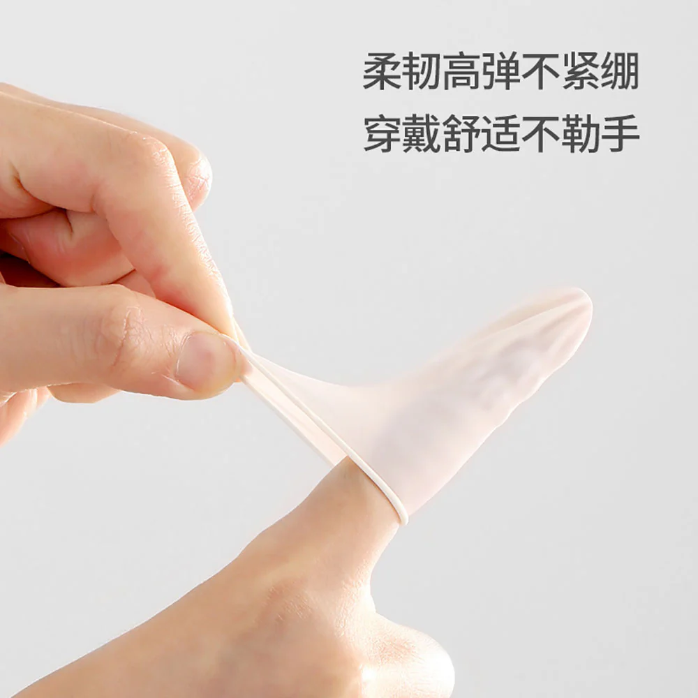 FaSoLa Disposable Finger Cots - 100 Pieces, White - Image 4