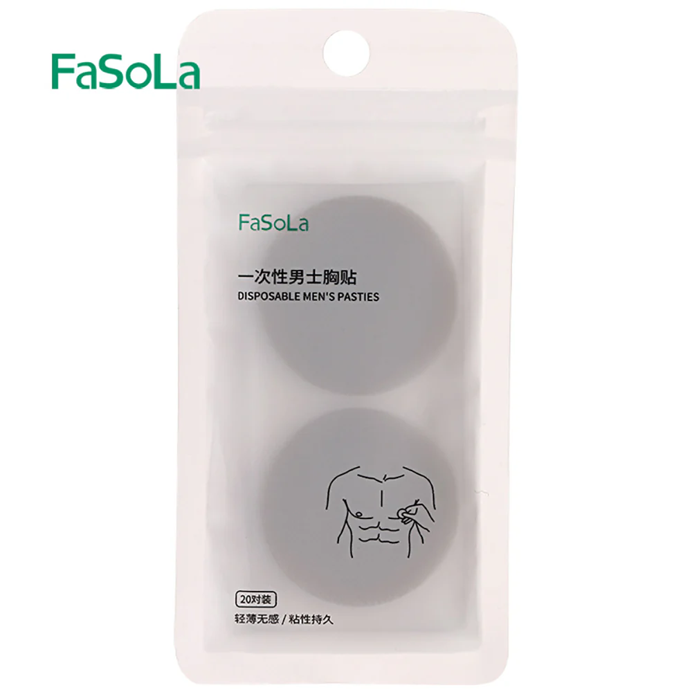 FaSoLa Disposable Men's Pasties - Nude, 20 Pairs - Image 5