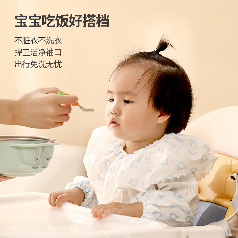 FaSoLa Disposable Non-Woven Baby Bibs - White, 10 Pieces