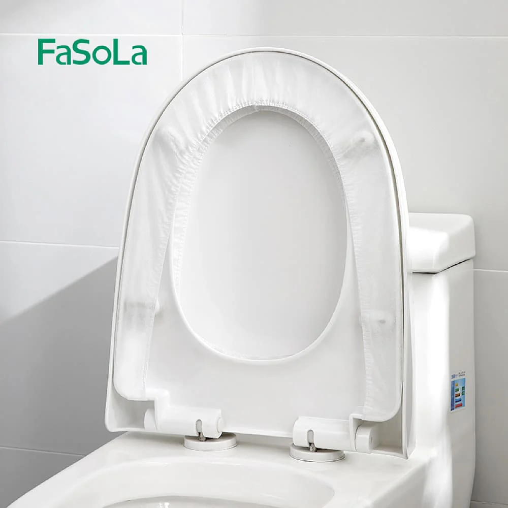 FaSola Disposable O-Shaped Toilet Seat Covers - 5 Pack, White, 15*67cm - Image 3