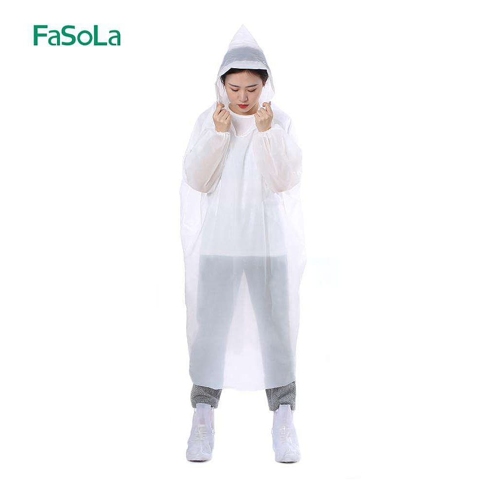 FaSoLa Disposable Portable Raincoat - White, 120*78cm - Image 2