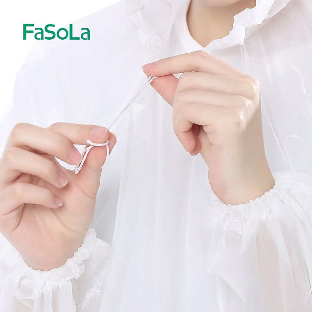 FaSoLa Disposable Portable Raincoat - White, 120*78cm - Image 6