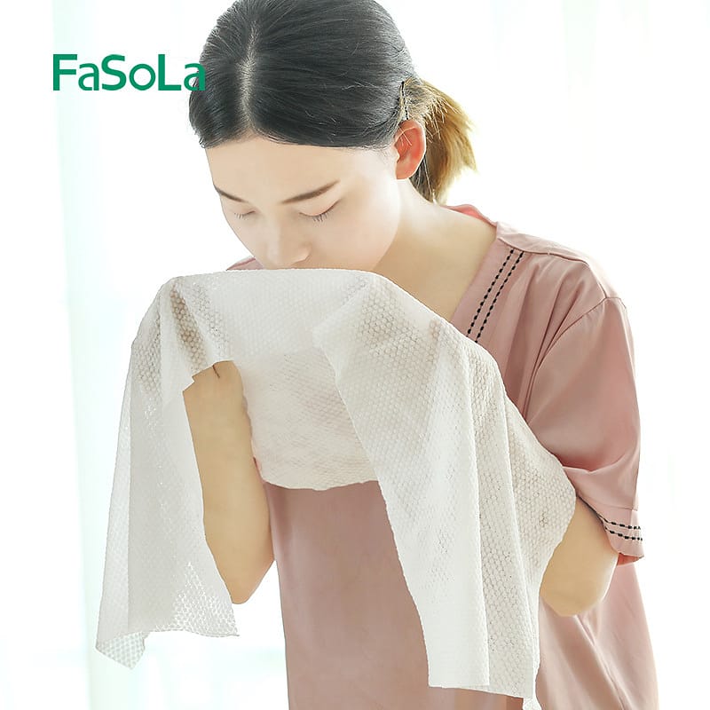 FaSoLa Disposable Pure Cotton Bath Towel - White, 70x140cm