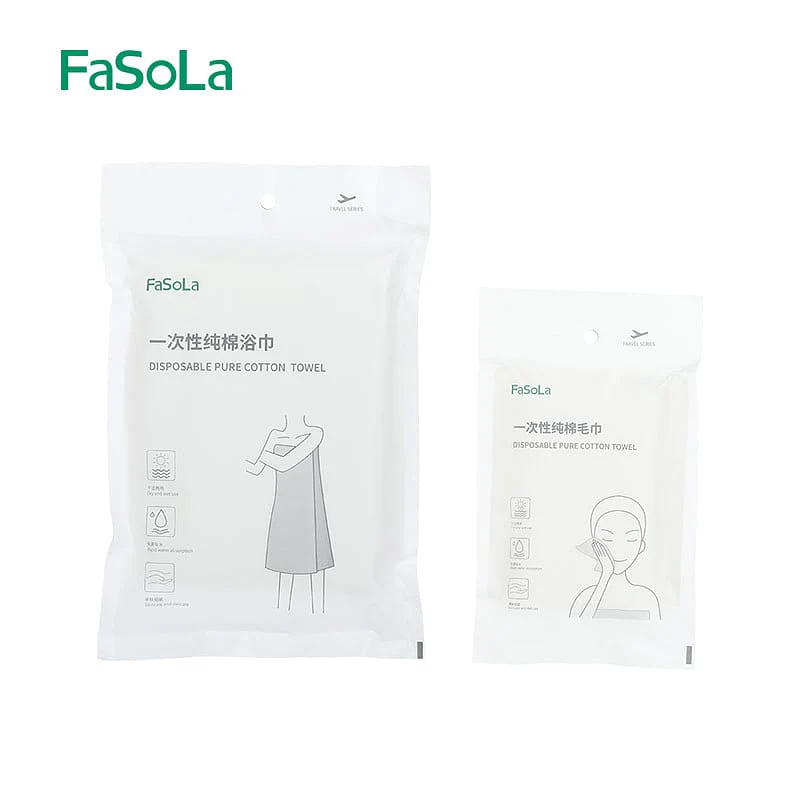 FaSoLa Disposable Pure Cotton Bath Towel - White, 70x140cm - Image 5