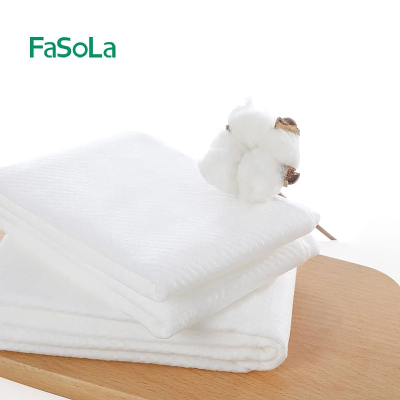 FaSoLa Disposable Pure Cotton Towel - White, 30x70cm - Image 3