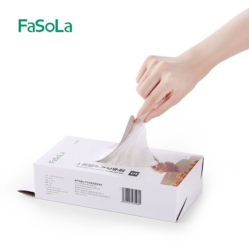 FaSoLa Disposable PVC Gloves - Transparent, Size S, 100 Pieces - Image 5
