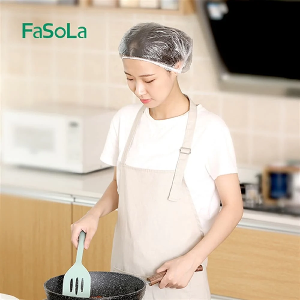 FaSoLa Disposable Shower Caps - White, 50 Pieces - Image 2