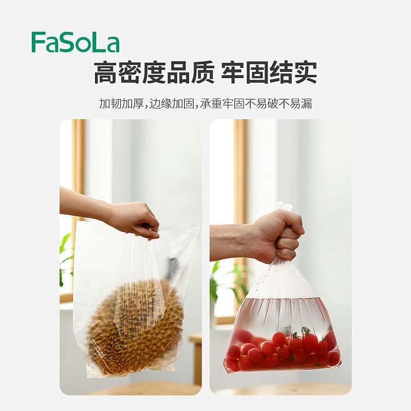 FaSoLa Disposable Thickened Food Preservation Bags - White, Size M, 25*35cm, 80 Pieces - Image 4