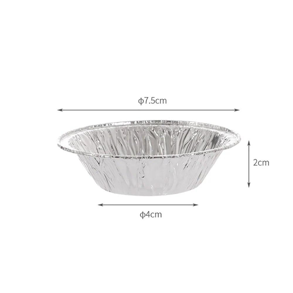 FaSoLa Disposable Tin Foil Egg Tart Trays - Silver, 50 Pieces X3 - Image 2